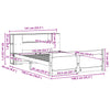Seng med bokhylle uten madrass 135x190 cm heltre furu