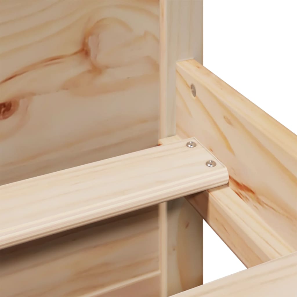 Seng med bokhylle uten madrass 140x190 cm heltre furu