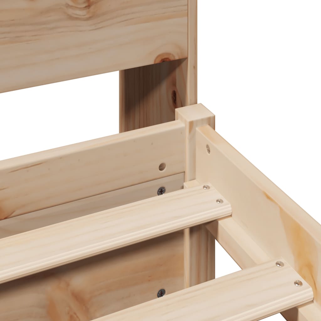 Seng med bokhylle uten madrass 75x190 cm heltre furu