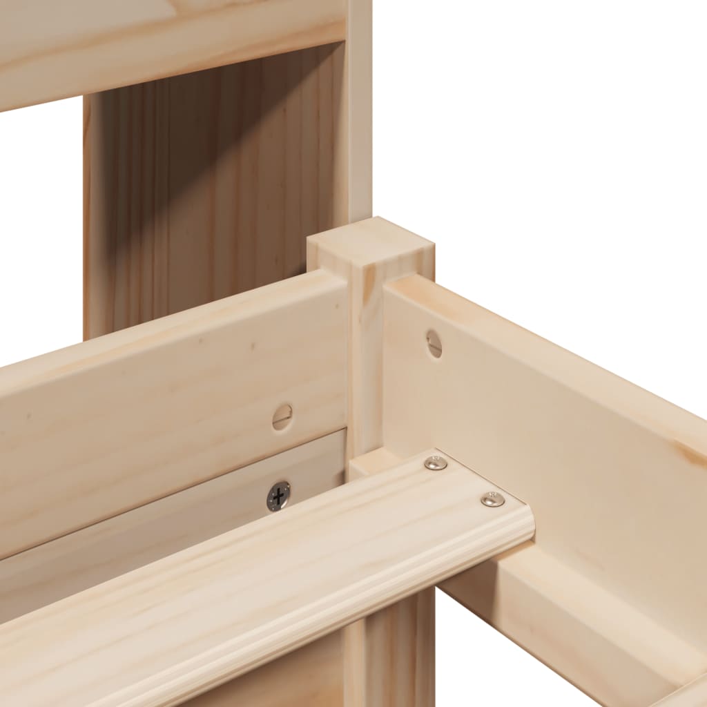 Seng med bokhylle uten madrass 140x190 cm heltre furu