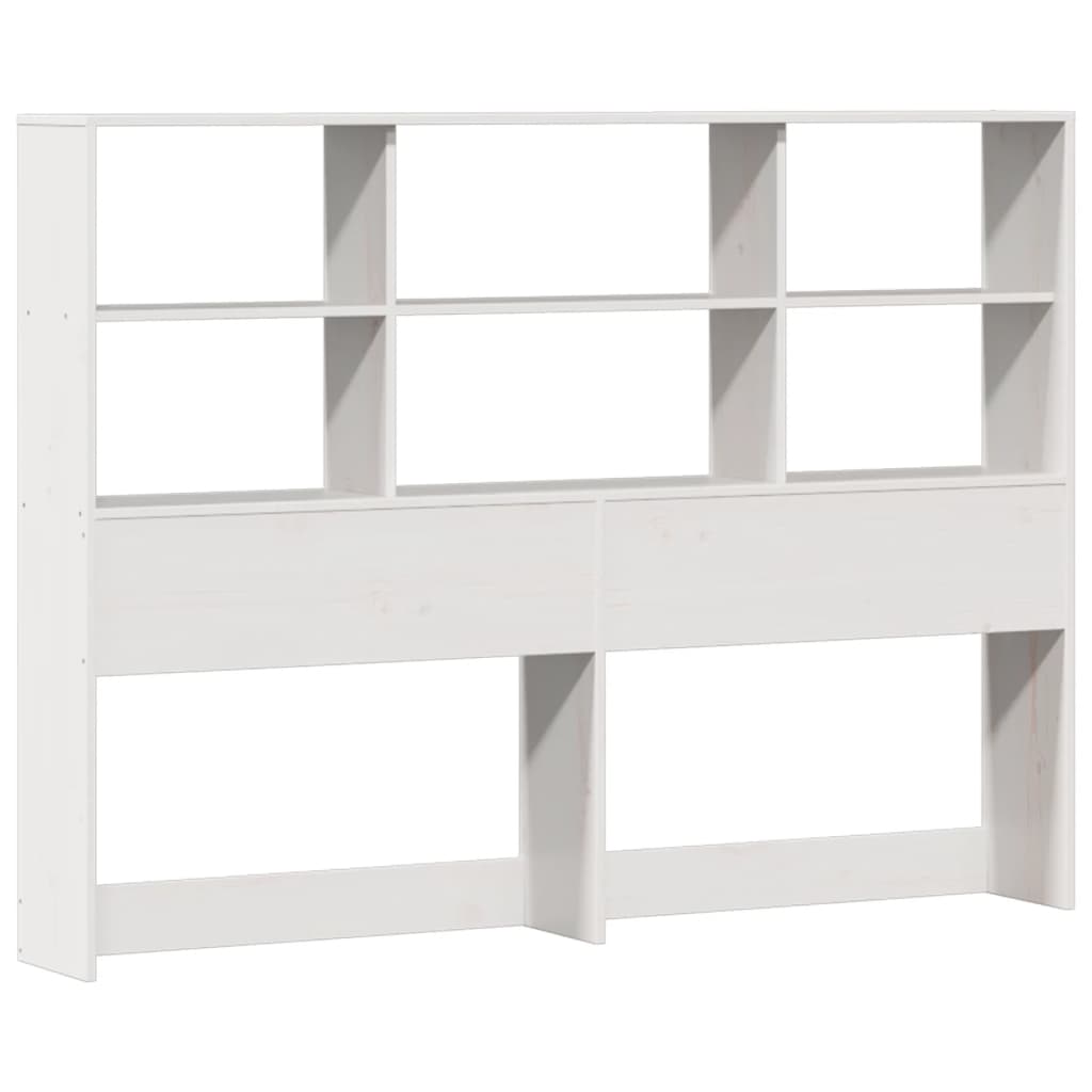 Seng med bokhylle uten madrass hvit 160x200 cm heltre furu