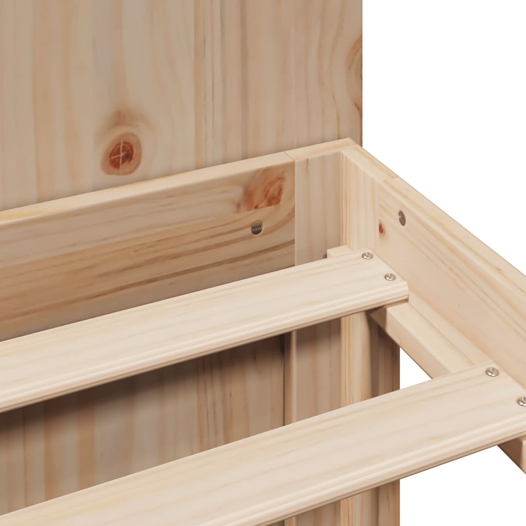 Seng med bokhylle uten madrass 135x190 cm heltre furu
