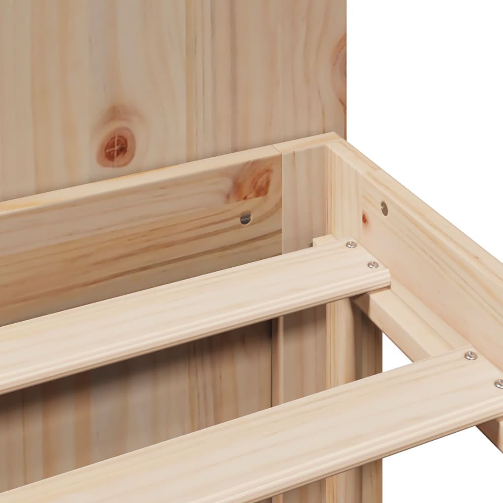 Seng med bokhylle uten madrass 140x200 cm heltre furu