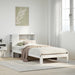 Seng med bokhylle uten madrass hvit 75x190 cm heltre furu
