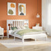 Seng med bokhylle uten madrass hvit 140x190 cm heltre furu