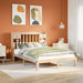 Seng med bokhylle uten madrass 140x200 cm heltre furu