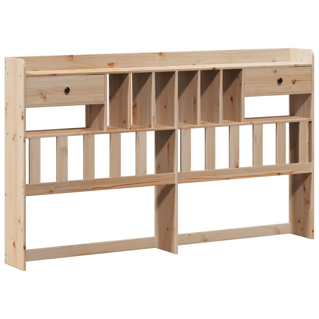 Seng med bokhylle uten madrass 180x200 cm heltre furu