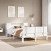 Seng med bokhylle uten madrass hvit 140x200 cm heltre furu