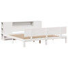 Seng med bokhylle uten madrass hvit 180x200 cm heltre furu
