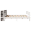 Seng med bokhylle uten madrass hvit 180x200 cm heltre furu