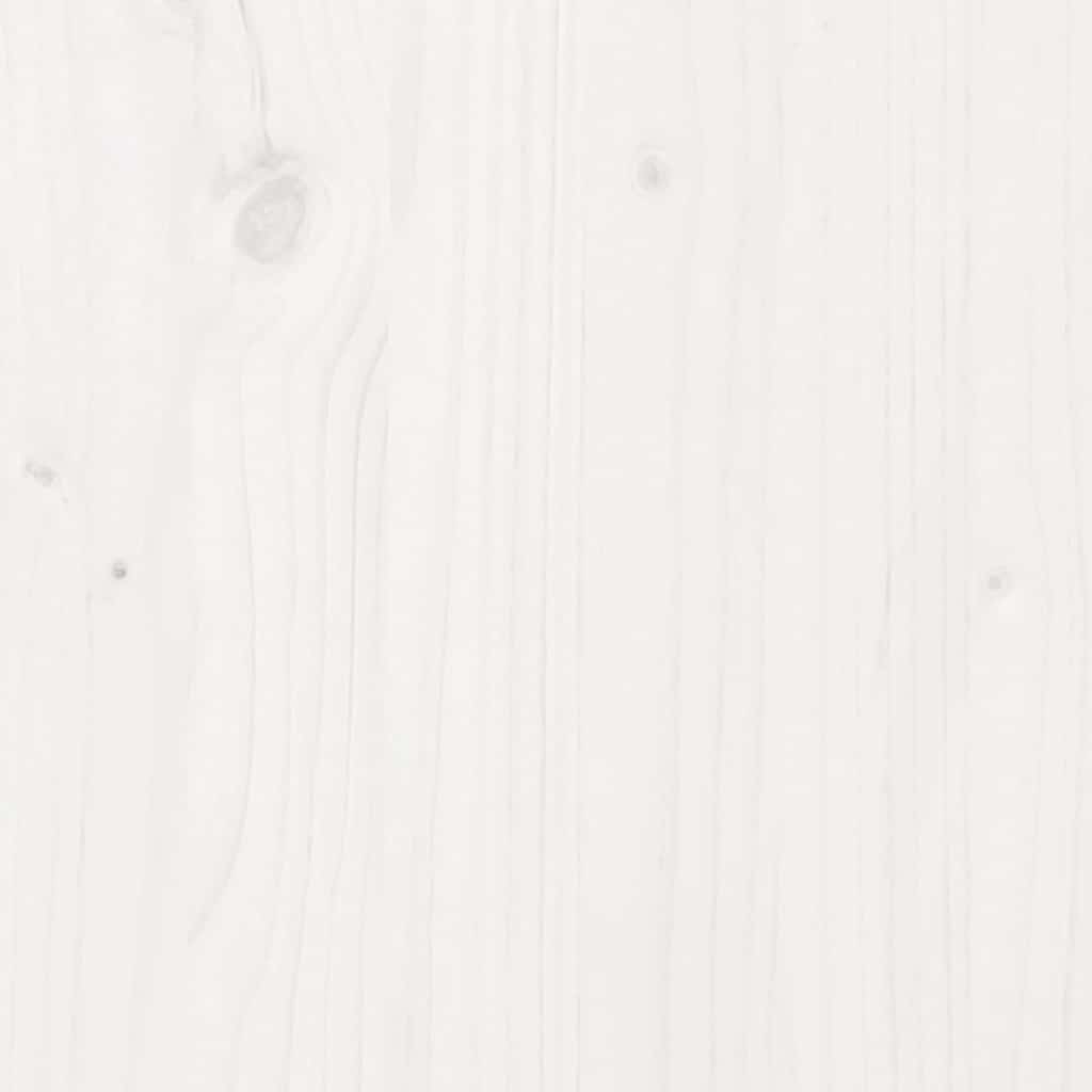 Seng med bokhylle uten madrass hvit 75x190 cm heltre furu