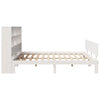 Seng med bokhylle uten madrass hvit 180x200 cm heltre furu