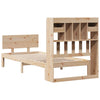 Seng med bokhylle uten madrass 90x190 cm heltre furu