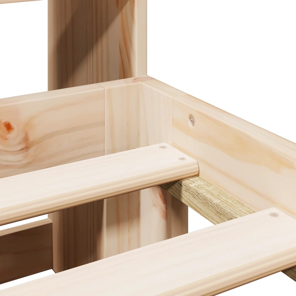 Seng med bokhylle uten madrass 140x190 cm heltre furu