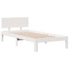 Seng med bokhylle uten madrass hvit 90x200 cm heltre furu