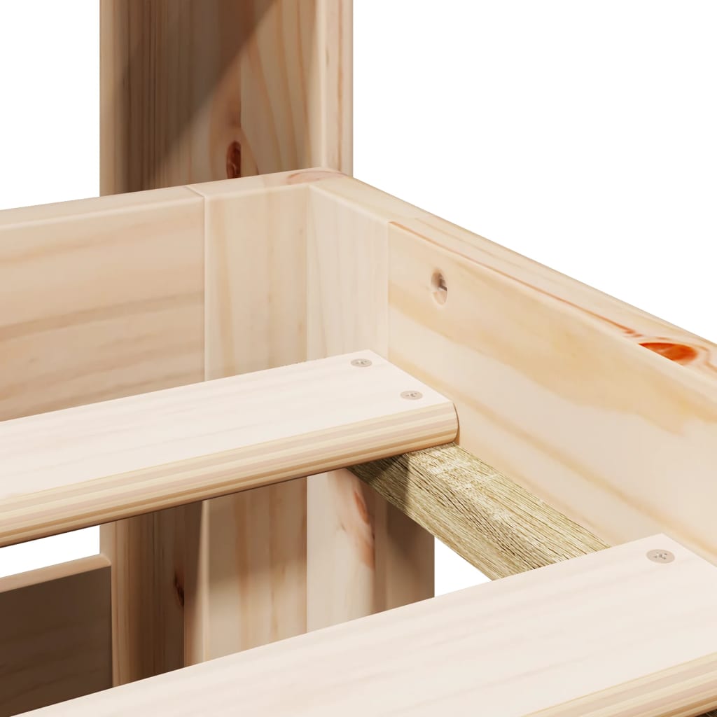 Seng med bokhylle uten madrass 180x200 cm heltre furu