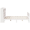 Seng med bokhylle uten madrass hvit 180x200 cm heltre furu