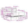 Seng med bokhylle uten madrass hvit 180x200 cm heltre furu