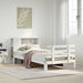 Seng med bokhylle uten madrass hvit 75x190 cm heltre furu