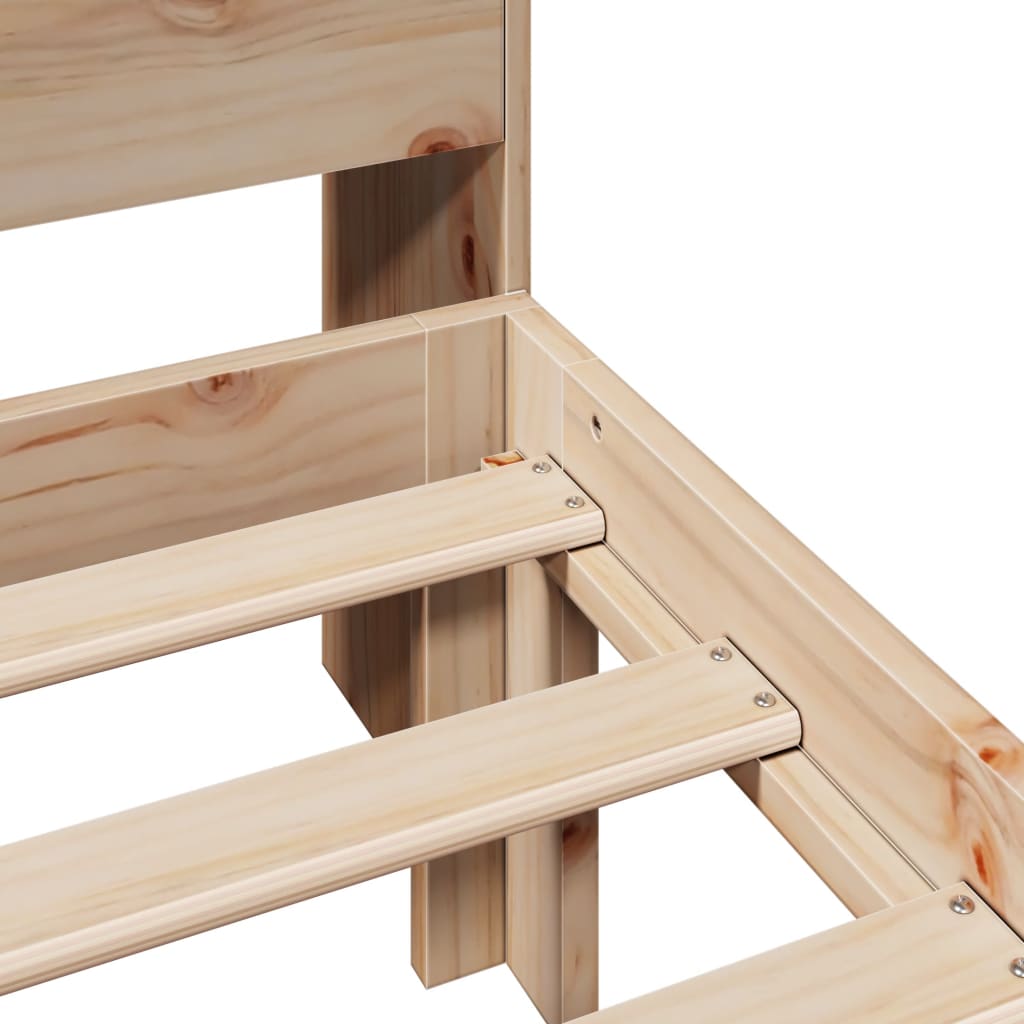 Seng med bokhylle uten madrass 100x200 cm heltre furu