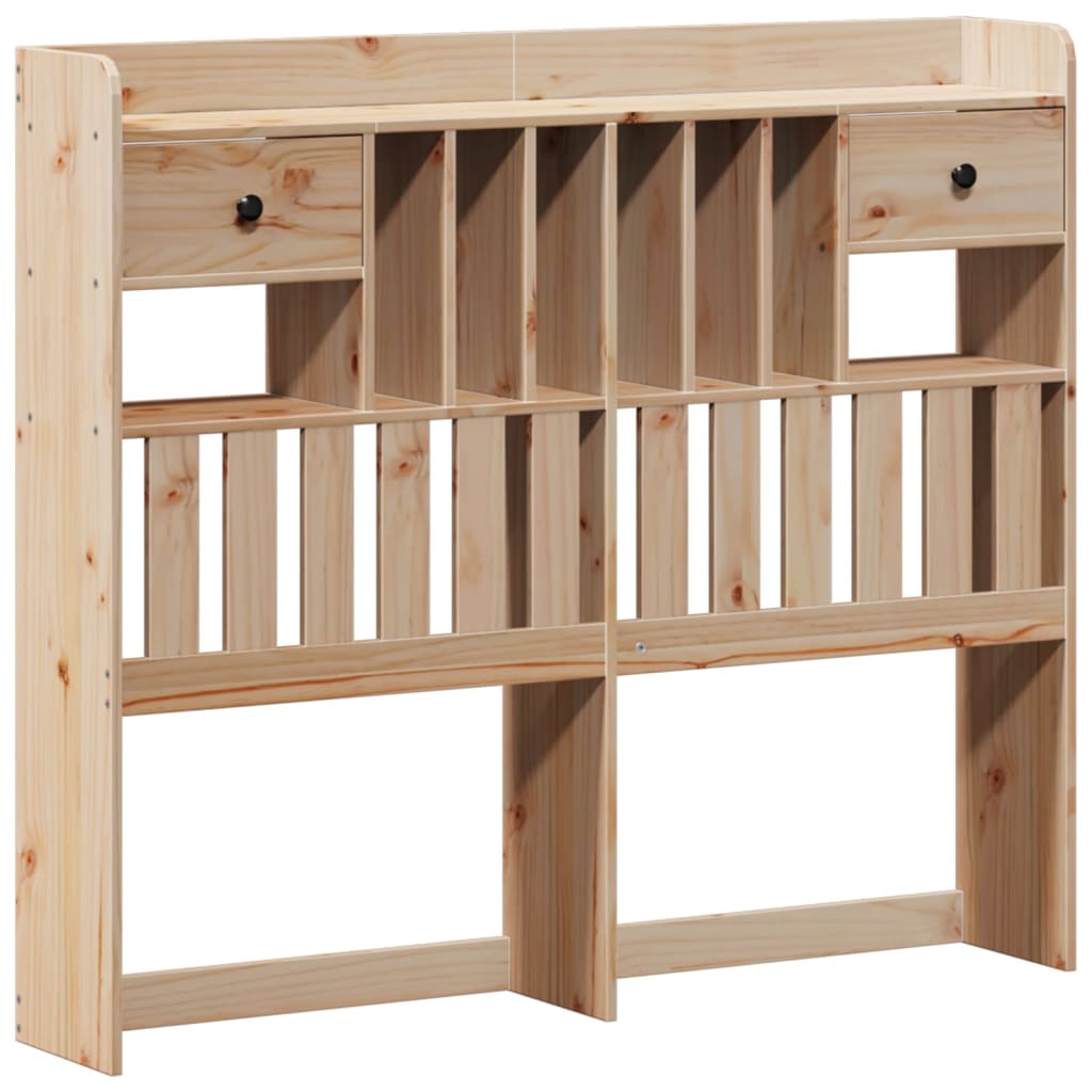 Seng med bokhylle uten madrass 135x190 cm heltre furu