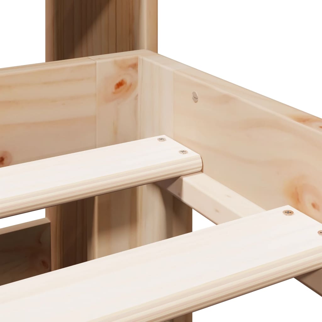 Seng med bokhylle uten madrass 135x190 cm heltre furu