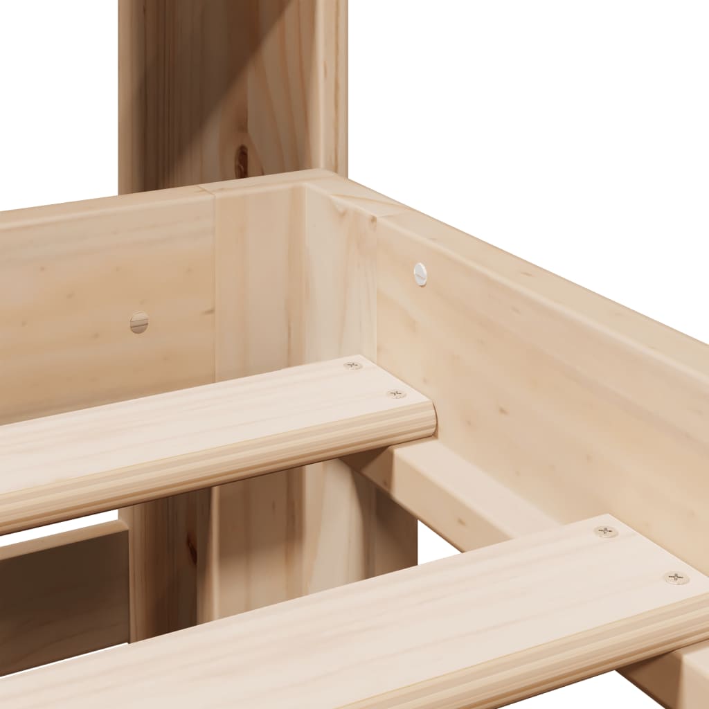 Seng med bokhylle uten madrass 180x200 cm heltre furu
