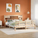 Seng med bokhylle uten madrass 180x200 cm heltre furu