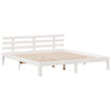 Seng med bokhylle uten madrass hvit 180x200 cm heltre furu