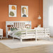 Seng med bokhylle uten madrass hvit 180x200 cm heltre furu