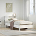 Seng med bokhylle uten madrass hvit 75x190 cm heltre furu