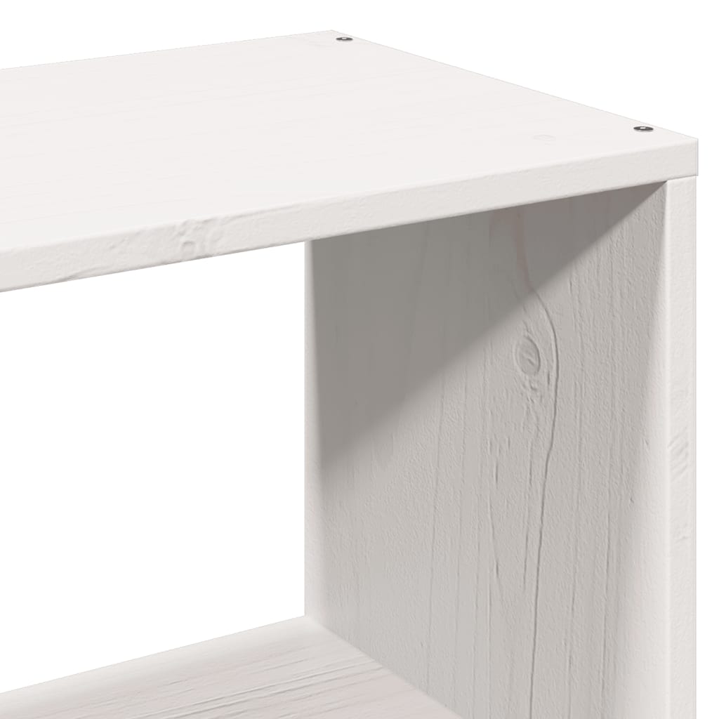 Seng med bokhylle uten madrass hvit 160x200 cm heltre furu