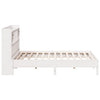 Seng med bokhylle uten madrass hvit 180x200 cm heltre furu