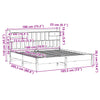 Seng med bokhylle uten madrass hvit 180x200 cm heltre furu
