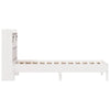 Seng med bokhylle uten madrass hvit 90x200 cm heltre furu