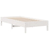 Seng med bokhylle uten madrass hvit 90x200 cm heltre furu