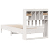 Seng med bokhylle uten madrass hvit 90x190 cm heltre furu