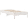 Seng med bokhylle uten madrass hvit 90x190 cm heltre furu