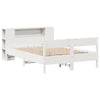 Seng med bokhylle uten madrass hvit 135x190 cm heltre furu