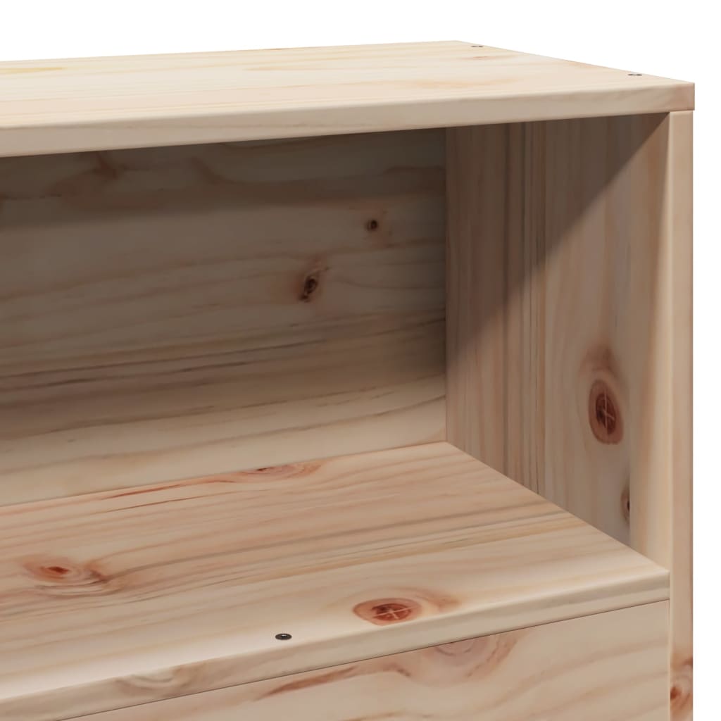Seng med bokhylle uten madrass 75x190 cm heltre furu