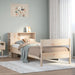 Seng med bokhylle uten madrass 75x190 cm heltre furu