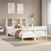 Seng med bokhylle uten madrass hvit 160x200 cm heltre furu