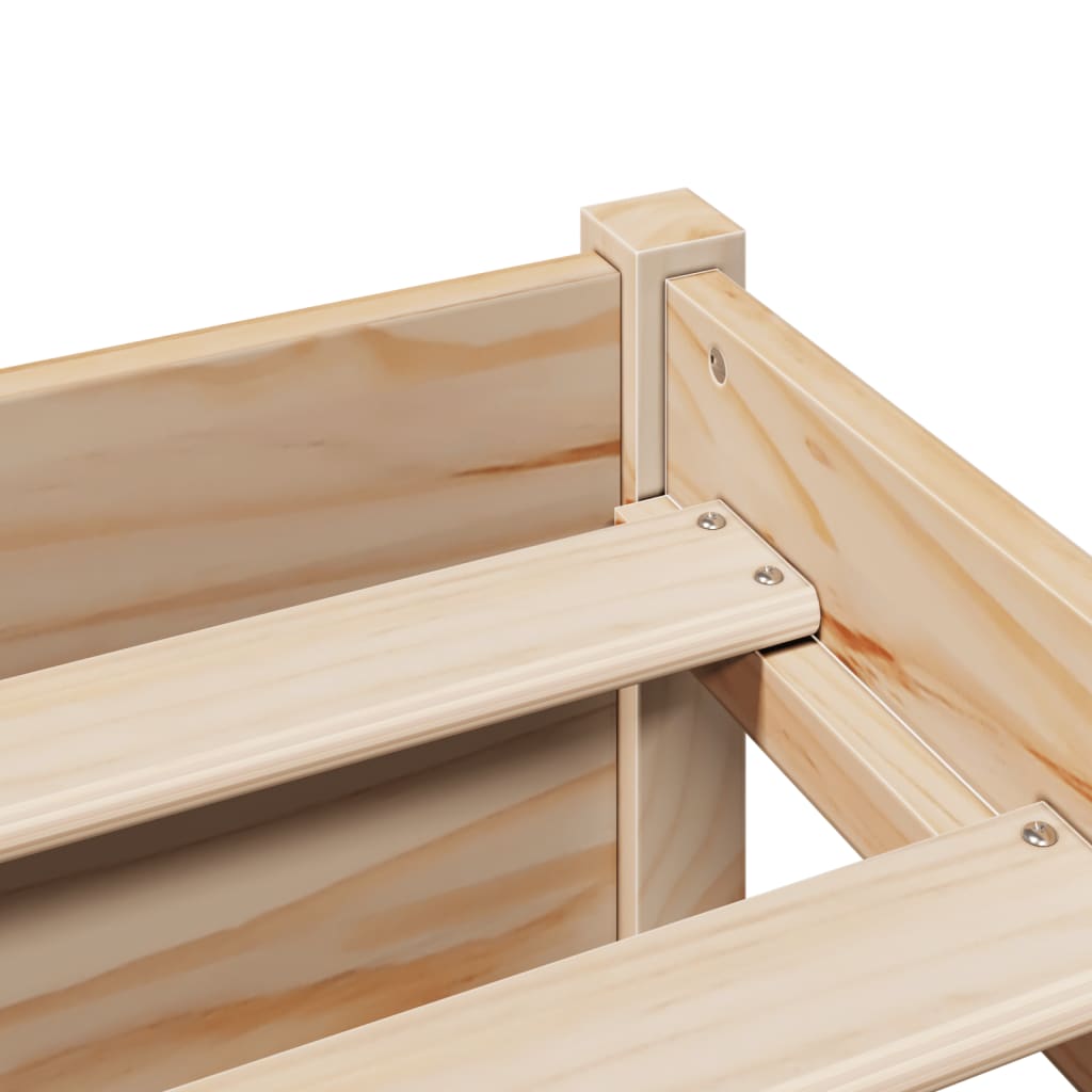 Seng med bokhylle uten madrass 140x200 cm heltre furu