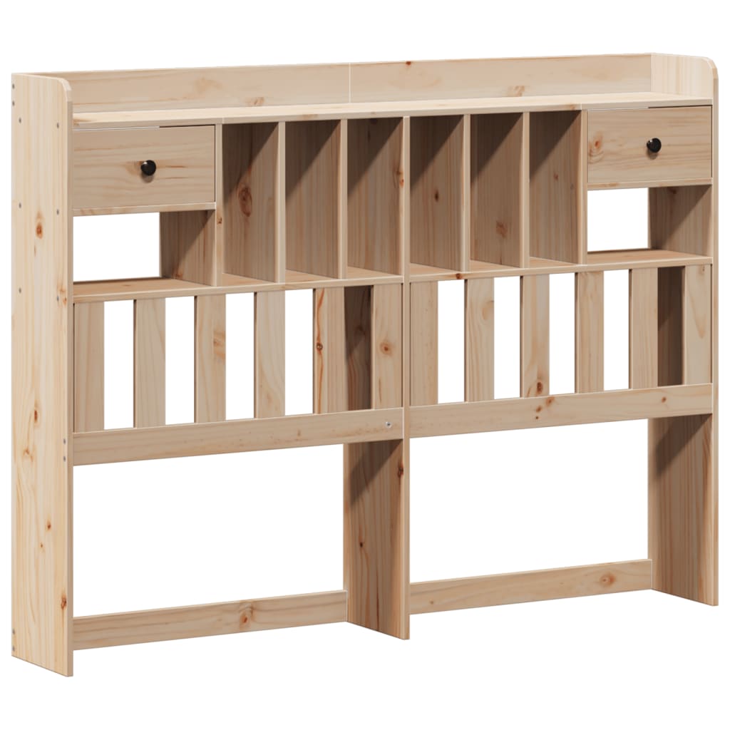 Seng med bokhylle uten madrass 140x200 cm heltre furu