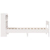 Seng med bokhylle uten madrass hvit 90x200 cm heltre furu