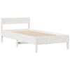 Seng med bokhylle uten madrass hvit 90x200 cm heltre furu
