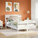 Seng med bokhylle uten madrass hvit 135x190 cm heltre furu