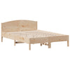 Seng med bokhylle uten madrass 135x190 cm heltre furu