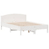 Seng med bokhylle uten madrass hvit 135x190 cm heltre furu