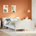 Seng med bokhylle uten madrass hvit 135x190 cm heltre furu